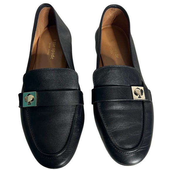 Kate Spade ♠️ Catroux Women’s Black Leather Slip On Loafers Flats Shoes Size 8B - Picture 3 of 11